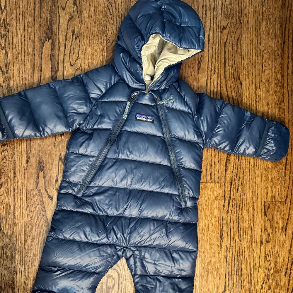 Patagonia Baby Down Sweater Bunting - 3-6M - Navy Blue